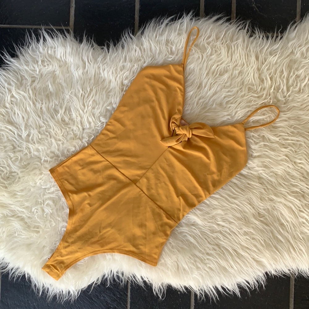 Mustard Bow Bodysuit